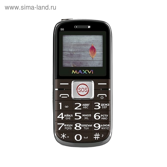Сотовый телефон MAXVI B8 1,77", 32Мб, microSD, 0,3Мп, 2 sim, коричневый - Фото 1