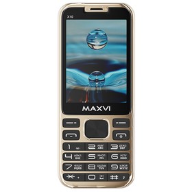 Сотовый телефон MAXVI X10 2,8", 32Мб, microSD, 0,3Мп, 2 sim, золотистый