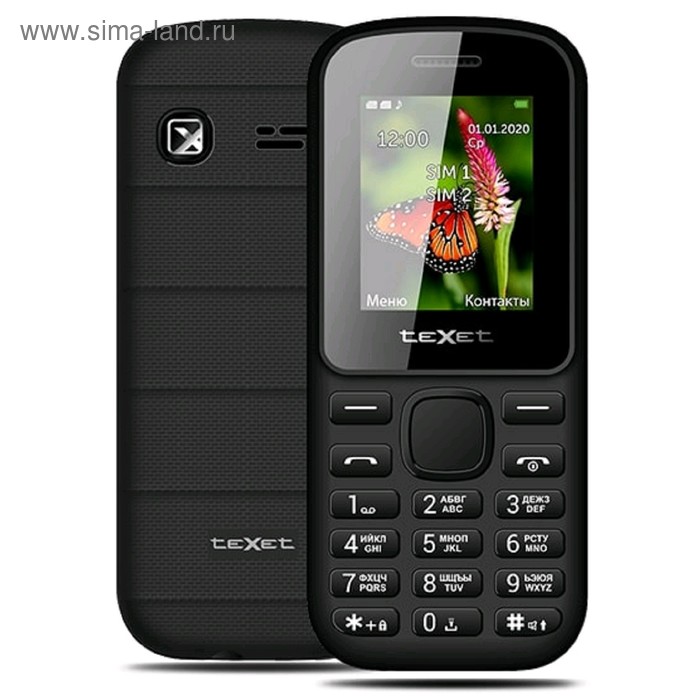 Сотовый телефон Texet TM-130 1,77", microSD, 2 sim, чёрный - Фото 1