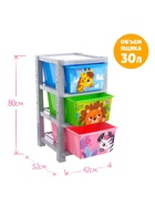 Комод пластиковый детский «Весёлый зоопарк», 3 секции - Фото 3