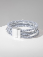 Браслет со стразами «На магните» со стразами, цвет серый в серебре, 20 см - фото 64530608