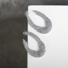 Серьги со стразами «Голливуд» дуга, цвет белый в серебре 4996651