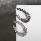 Серьги со стразами «Голливуд» дуга, цвет белый в серебре 4996651