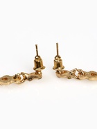 Серьги со стразами «Крестики» вставки, белые в золоте 4996713