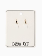 Серьги со стразами «Крестики», классика удлинённые, белые в золоте - Фото 4