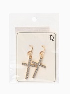 Серьги со стразами «Крестики», классика удлинённые, белые в золоте - Фото 5