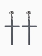 Серьги металл «Крестики» дуэт, цвет серебро - Фото 3