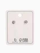 Серьги со стразами «Геометрия» тонкий цилиндр, белые в серебре 4996756