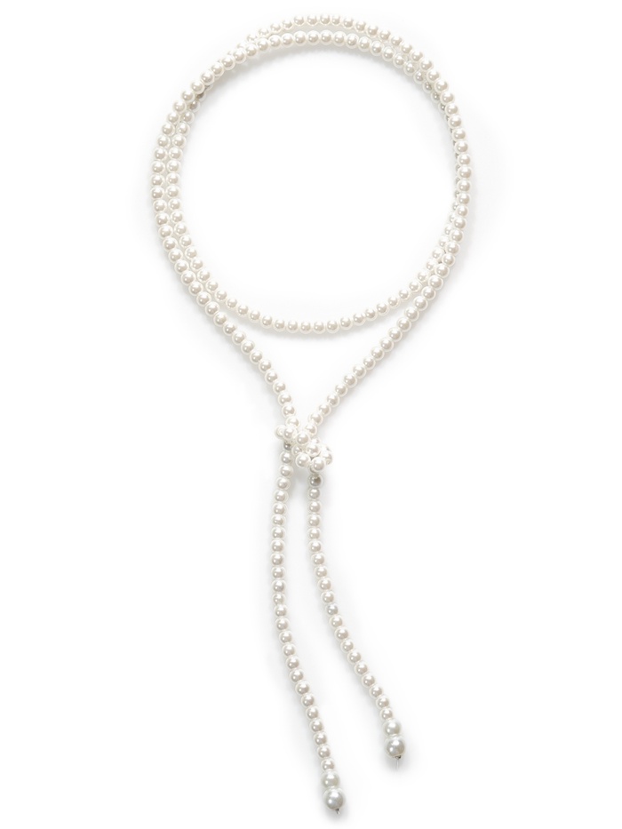 Бусы «Жемчуг» нить, шар №6, белые, L=117 см - Фото 1