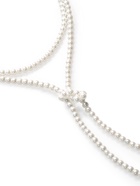 Бусы «Жемчуг» нить, шар №6, белые, L=117 см - Фото 3