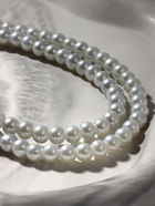 Бусы «Жемчуг» нить, шар №6, белые, L=117 см - Фото 7