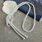 Бусы «Жемчуг» нить, шар №6, белые, L=117 см - Фото 9