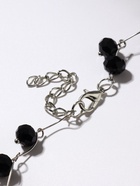 Колье «Зигзаг» бусины №6, чёрные в серебре, 45 см - Фото 4