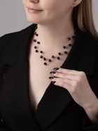 Колье «Зигзаг» бусины №6, чёрные в серебре, 45 см - Фото 3