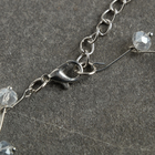 Колье «Зигзаг» бусины №6, белые в серебре, 45 см - Фото 4