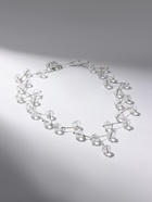 Колье «Зигзаг» бусины №6, белые в серебре, 45 см - Фото 2