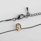 Кулон на шнурке "Чёрная ночь" овал в обрамлении, цвет белый в золоте, 35см - фото 24495778