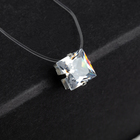 Кулон «На леске» куб, цвет белый в серебре, 30 см - фото 8910648