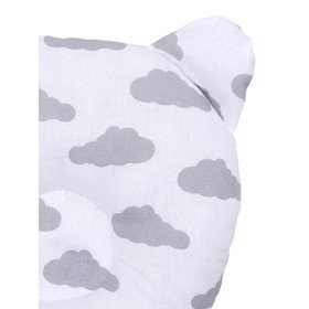 

Подушка анатомическая First pillow, размер 22×22 см, облака, серый