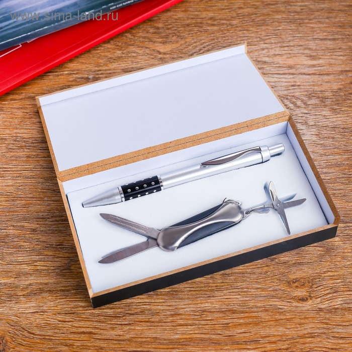 Набор подарочный 2в1 (ручка, нож 3в1) - Фото 1