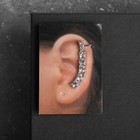 Серьга «Кафф» стразы в сплетении, цвет белый в серебре - фото 21071127