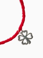 Браслет-оберег «Красная нить» шерстяная, на удачу, клевер, цвет серебро, 30 см - Фото 2