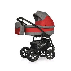 Коляска 2 в 1 Riko Mario, цвет серый, красный