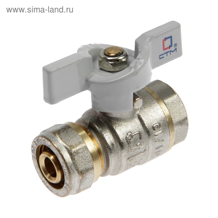 Кран шаровой «СТМ» СТАНДАРТ, 16×1/2", цанга/гайка, бабочка - Фото 1