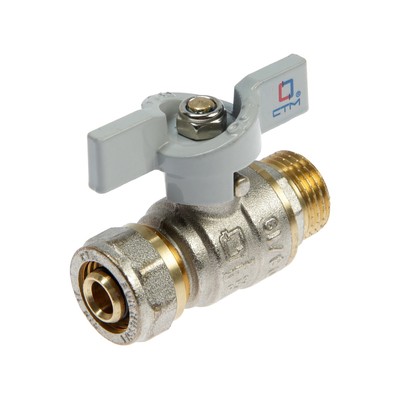 Кран шаровой «СТМ» СТАНДАРТ, 16×1/2", цанга/штуцер, бабочка