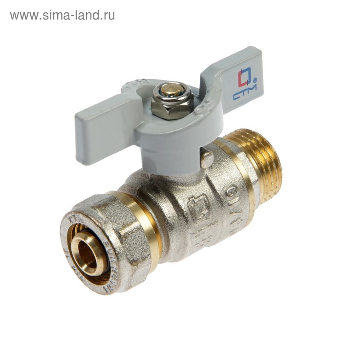 Кран шаровой «СТМ» СТАНДАРТ, 16×1/2", цанга/штуцер, бабочка - Фото 1