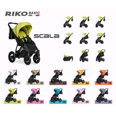 Коляска прогулочная Riko Scala, цвет графит, розовый
