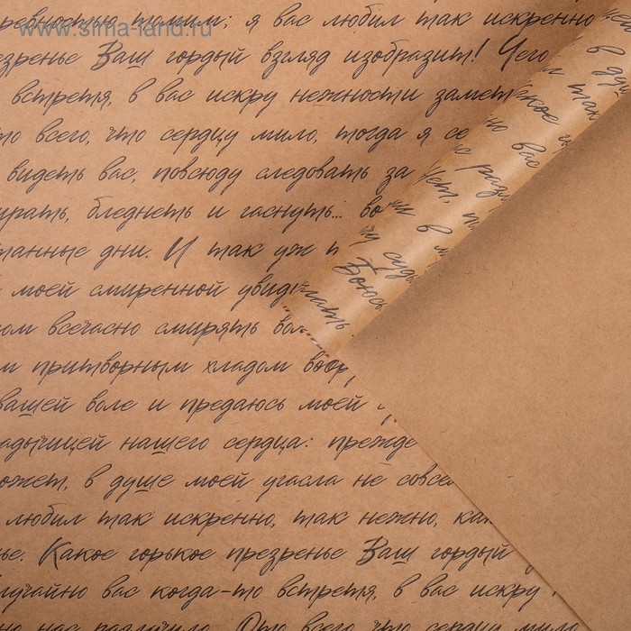 Бумага упаковочная крафтовая «Литература», 50×70 см - Фото 1