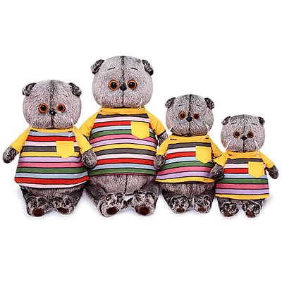 Мягкая игрушка «Басик в полосатой футболке с карманом», 22 см