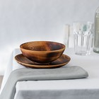Набор деревянных тарелок из цельного кедра Mаgistrо, 2 шт: 20×2,5 см, 16×6 см, обожжённые - фото 4307222