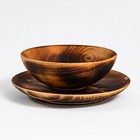 Набор деревянных тарелок из цельного кедра Mаgistrо, 2 шт: 20×2,5 см, 16×6 см, обожжённые - Фото 3