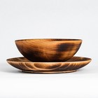 Набор деревянных тарелок из цельного кедра Mаgistrо, 2 шт: 20×2,5 см, 16×6 см, обожжённые - фото 4307224