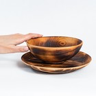Набор деревянных тарелок из цельного кедра Mаgistrо, 2 шт: 20×2,5 см, 16×6 см, обожжённые - фото 4307225