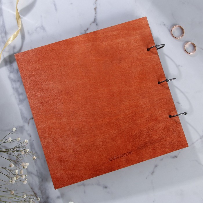 Книга пожеланий на свадьбу в деревянной обложке «Узоры» 4962476