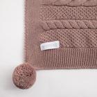 Плед вязаный детский «Крошка Я», рисунок косичка, 90×90 см, коричневый  (артикул 4937540)  большой выбор товаров оптом и в розницу по низким ценам с доставкой