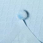 Вязаный плед Крошка Я Рисунок ромб, 90х90 см, цвет голубой - фото 119407782