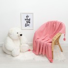 Вязаный плед "Крошка Я" Рисунок кубик, 90х90 см, розовый - фото 119569509