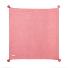 Вязаный плед "Крошка Я" Рисунок кубик, 90х90 см, розовый - фото 119569510