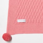 Вязаный плед "Крошка Я" Рисунок кубик, 90х90 см, розовый - фото 119569512