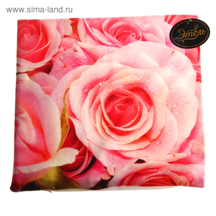 Наволочка декоративная "Этель" Чайная роза 40*40 см, велюр, 100% п/э - Фото 1