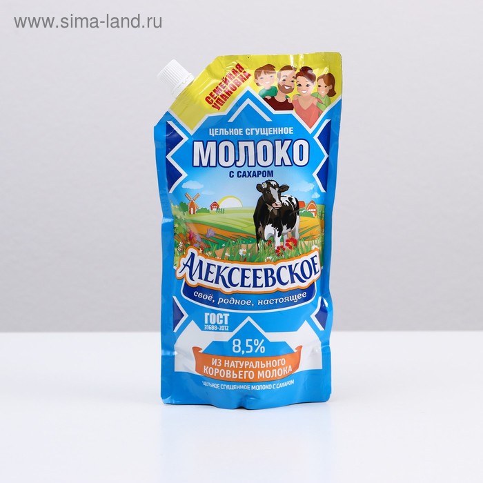 Молоко сгущенное 8,5% ТМ "Алексеевское", дой пак, 650 г - Фото 1