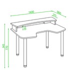 Стол с надстройкой «СКЛ Игр140МО», 1400 × 900 × 945 мм, цвет чёрный - Фото 2