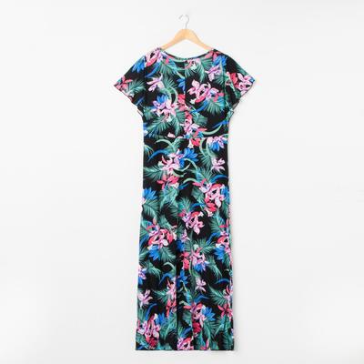 Платье женское «Саманта» цвет чёрный/ цветы, размер 48