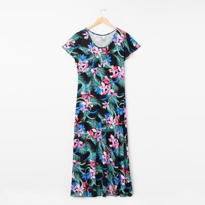 Платье женское «Саманта» цвет чёрный/ цветы, размер 54