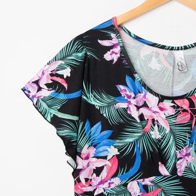 Платье женское «Саманта» цвет чёрный/ цветы, размер 54