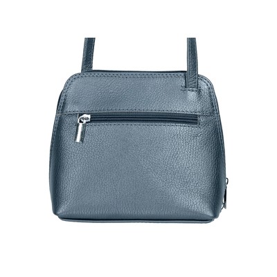 Сумка женская, плечевой ремень, синий тулип металлик